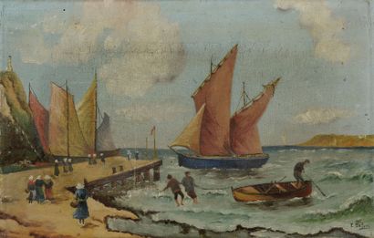 Ecole du XXème siècle
Le retour des pêcheurs.
Huile...