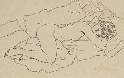 G. DELBAYS
Nu féminin couché. 
Dessin sur...