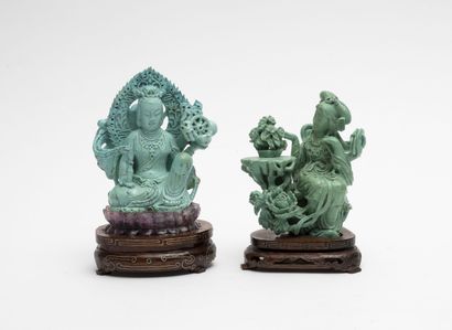 CHINE, XXème siècle
Lot of four hard stone...