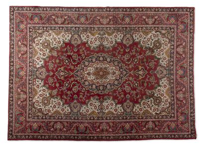IRAN
Rectangular wool carpet polychrome formed...