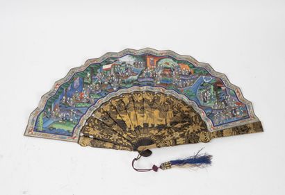 CHINE, Canton, XIXème siècle
Folded fan.
The...