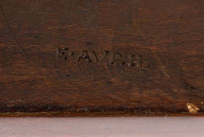 Petit bureau plat.
En bois naturel et placage...