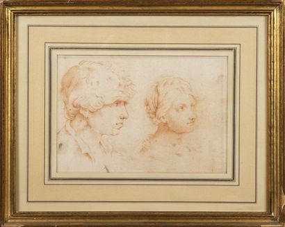 Suite of four sanguine drawings in the taste...