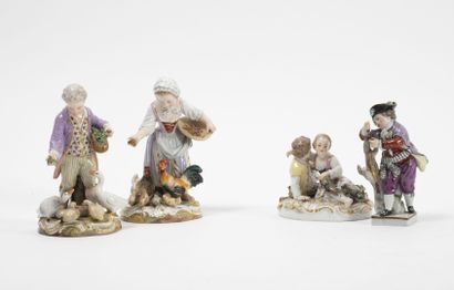 MEISSEN 
Lot of 4 subjects :
- Couple of...