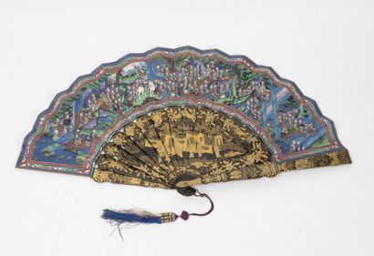CHINE, Canton, XIXème siècle
Folded fan.
The...