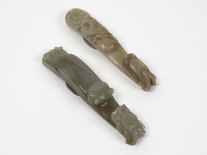 CHINE - XIXème siècle
Two celadon and grey...
