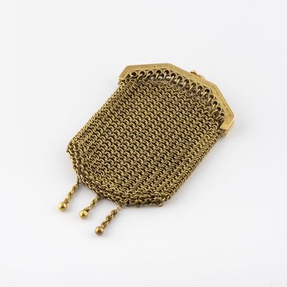 Petite bourse en maille d'or jaune (750)...