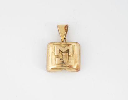 Yellow gold (750) pendant with the number...