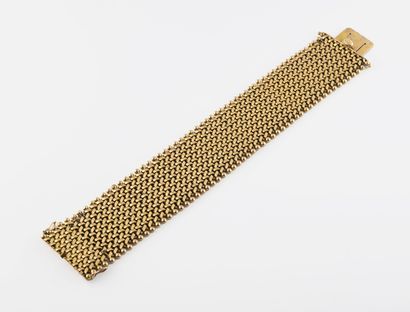 Bracelet braided ribbon in yellow gold (750),...