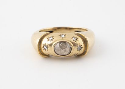 Yellow gold (750) ring centered on a Dutch...