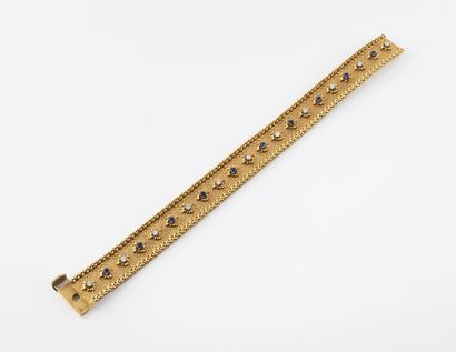 Ribbon bracelet in yellow gold (750) with...