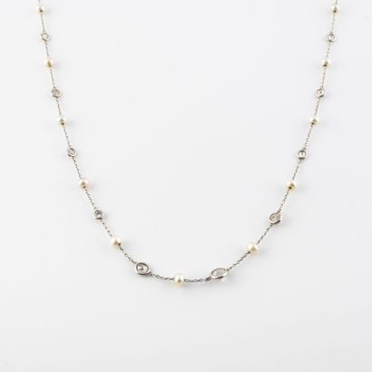 Collier en platine (850) à maille forçat...