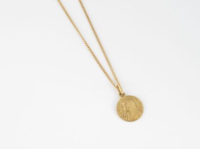 Chain of neck with fine mesh curb chain in...