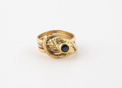 Yellow gold (750) ring in the form of a snake...