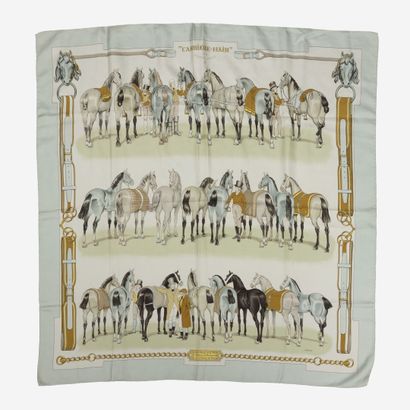 HERMES Paris 
Carré en twill de soie imprimé,...