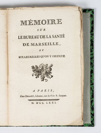 MEMOIRE sur le bureau de la santé de Marseille...