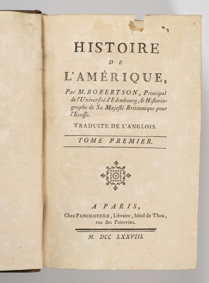 ROBERTSON (M.)
History of America. Translated...