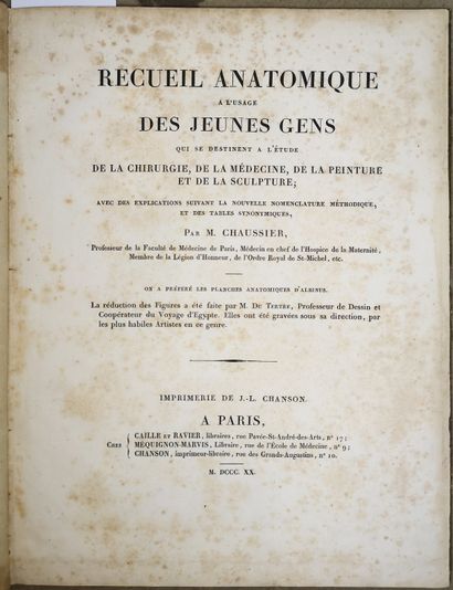 CHAUSSIER (François)
Recueil anatomique à...