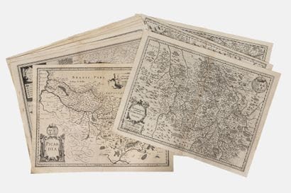 45 maps in sheets of various regions of France,...