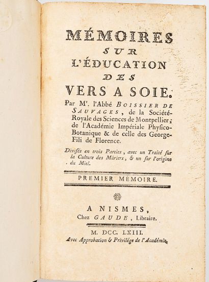 BOISSIER DE SAUVAGES
- Memoirs on the education...