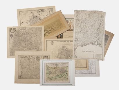 Large lot of maps, including staff maps,...