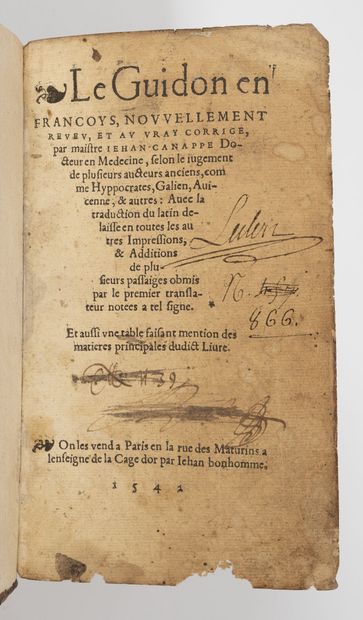 CHAULIAC (Guy de)
Le guidon en françoys,...