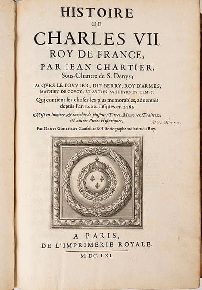 CHARTIER (Jean)
History of King Charles VII,...