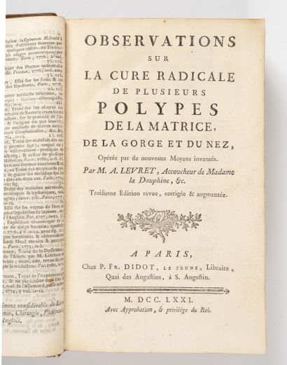 LEVRET (André)
Observations sur la cure radicale...
