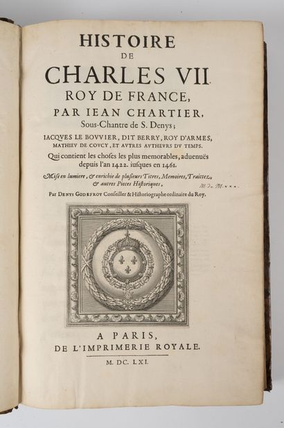CHARTIER (Jean)
History of King Charles VII,...