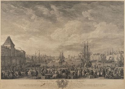 MARSEILLE 7 engravings framed under glass...