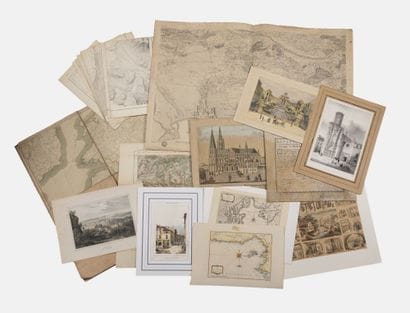 Large lot of maps, including staff maps,...