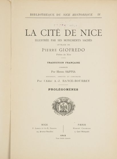 GIOFFREDO (Pierre
La cité de Nice. Illustré...