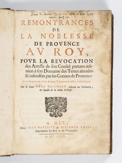 GAILHARD (Noël)
Remontrances de la noblesse...