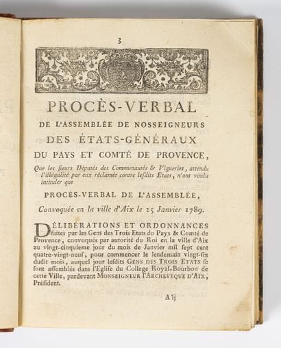 PROCES-VERBAL des états de Provence, que...