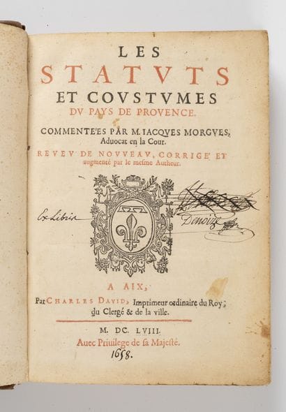 MOURGUES (Jacques)
Les statuts et coustumes...