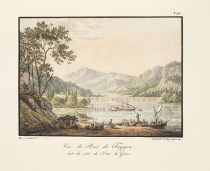 BACLER D'ALBE
Vues de Lausanne à Gênes.
S.l.,...