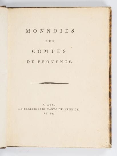 FAURIS DE SAINT-VINCENT (Alexandre).
Monnoies...