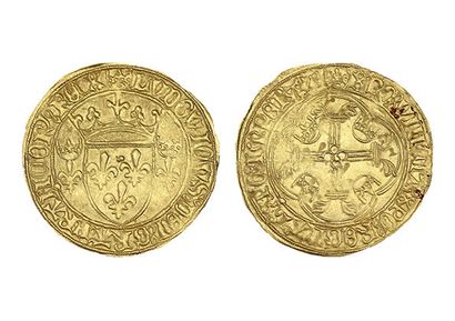 LOUIS XI (1461-1483)
Gold shield with a crown....