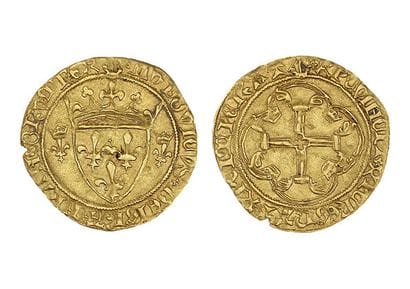 CHARLES VII (1422-1461)
Gold shield with...
