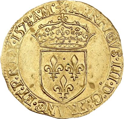 HENRI III (1574-1589)
Gold shield with sun,...