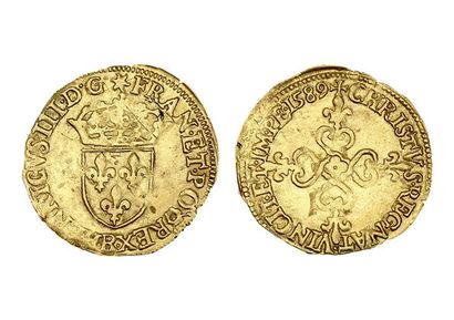 HENRI III (1574-1589)
Gold shield with sun,...