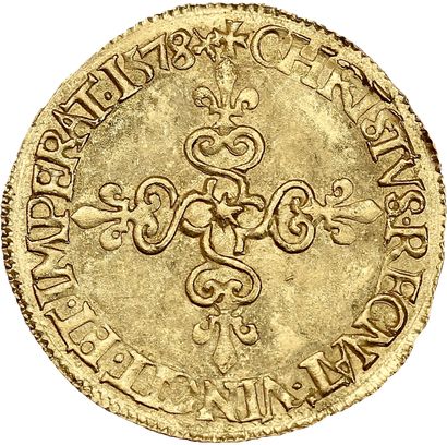 HENRI III (1574-1589)
Gold shield with sun,...