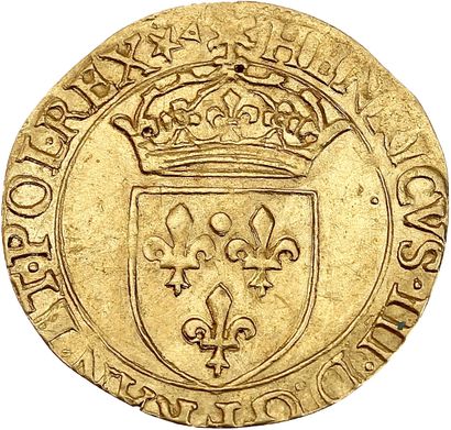 HENRI III (1574-1589)
Gold shield with sun,...