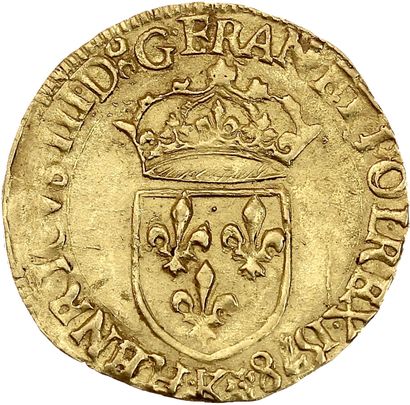 HENRI III (1574-1589)
Gold shield with sun,...