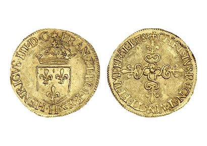 HENRI III (1574-1589)
Gold shield with sun,...