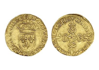 HENRI III (1574-1589)
Gold shield with sun,...