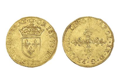 CHARLES IX (1560-1574)
Golden shield with...