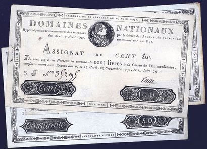FRANCE, Epoque révolutionnaire 
Three assignats...