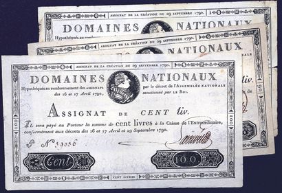 FRANCE, Epoque révolutionnaire 
Three assignats...