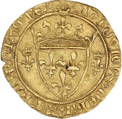 CHARLES VII (1422-1461)
Gold shield with...